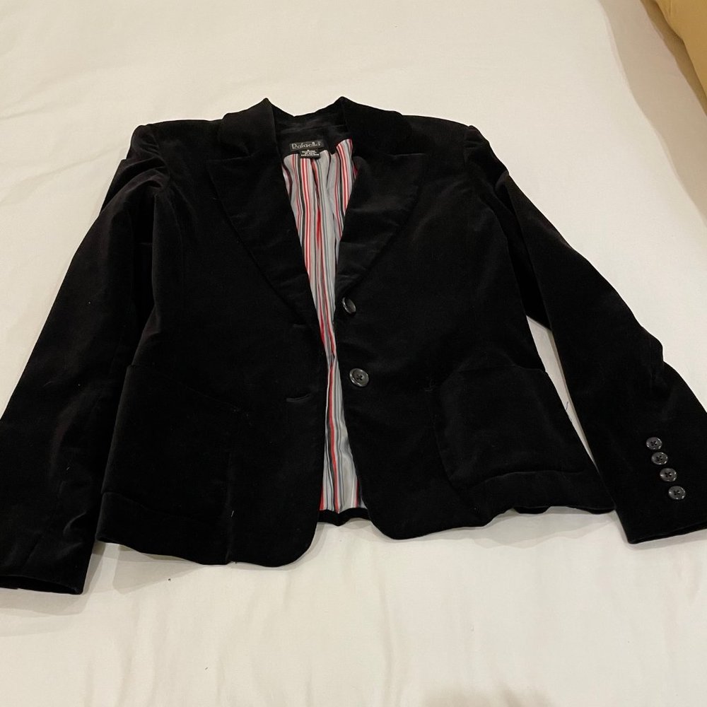 Black velvet blazer